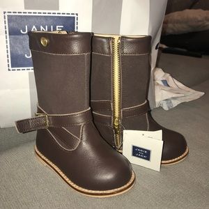 Janie and jack brown leather and suede boots